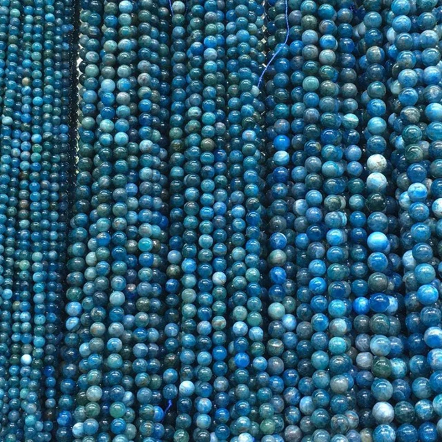 1pcs 8MM New Natural Apatite Gemstone Loose Beads 14.5 inch National Style