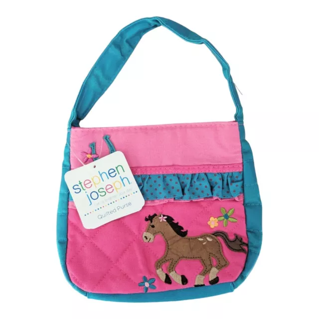 NEW with Tags Stephen Joseph Toddler Girls Quilted Purse Horse Theme Washable!