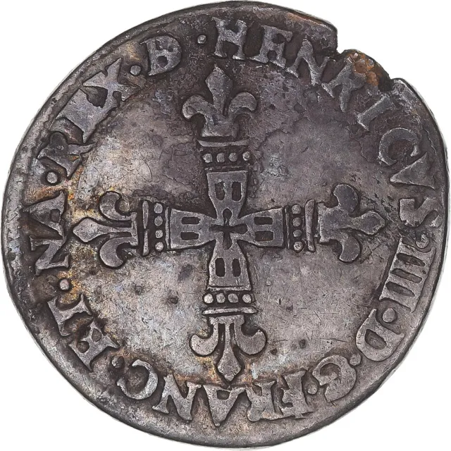 [#341249] Coin, France, Henri IV, 1/4 Ecu de Béarn, 1598, Morlaas, EF, Sil, ver