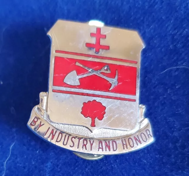 Lapel Hat Pin US Military 317th Engineer Battalion Industry & Honor DUI Insignia