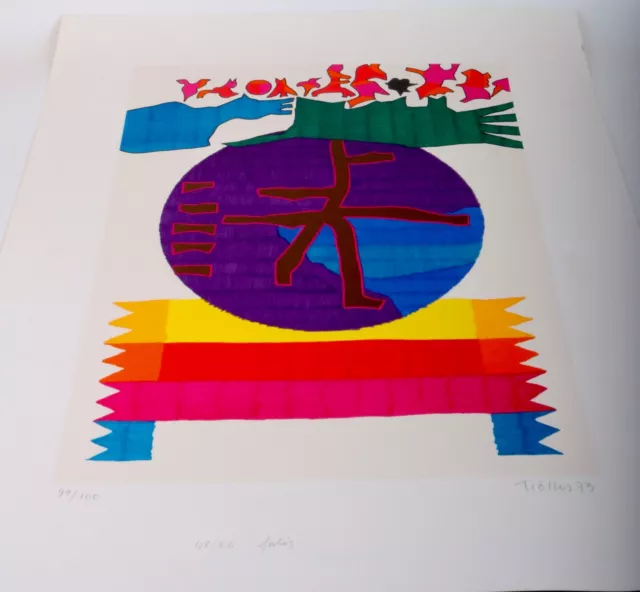 Original Litografia de Colores Firmado Heinz Trökes 1973 Limitada Núm 99/100