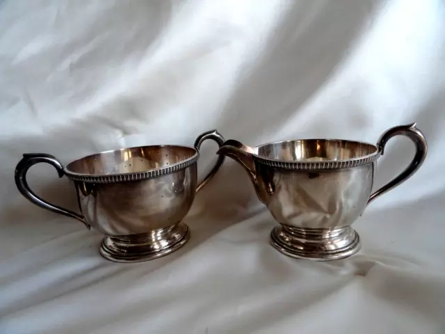 Set 2 Vintage Silver Plated REGENT PLATE Sugar Bowl & Milk Jug 10 x 6 cm
