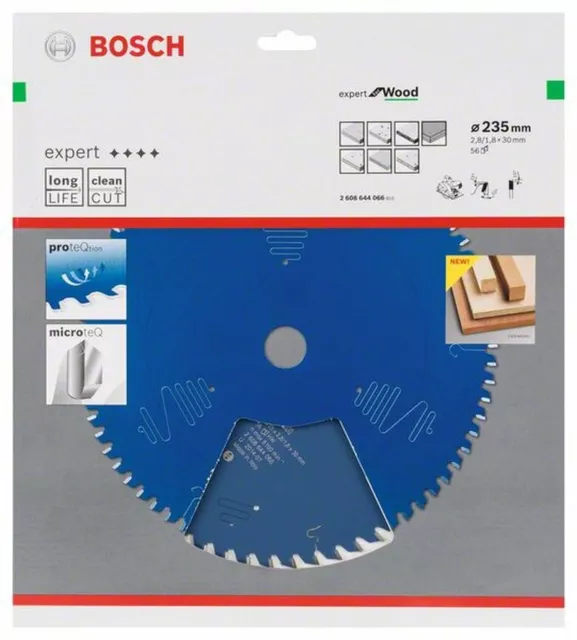 Bosch 2608644066 Disco Sierra Circular Experto para Wood, 235 x 30 X 2,8 MM, 56