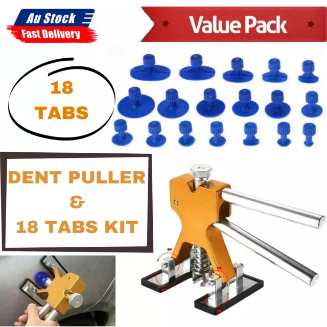 1 Set Auto Paintless Dent Repair Dint Hail Damage Remover Puller + 18 Tabs Kit