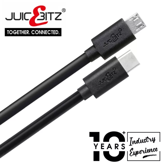 JuicEBitz® USB C to Micro USB Cable Fast Charging Data Sync Lead Type C to Micro