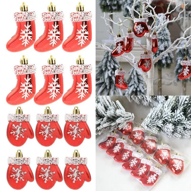 Exquises chaussettes paillettes gants pendentif fête décoration arbre de Noël