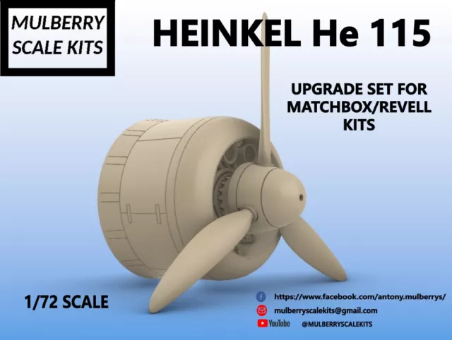 1/72 UPGRADE SET to MATCHBOX OR REVELL Heinkel He115 MULBERRY SCALE ...