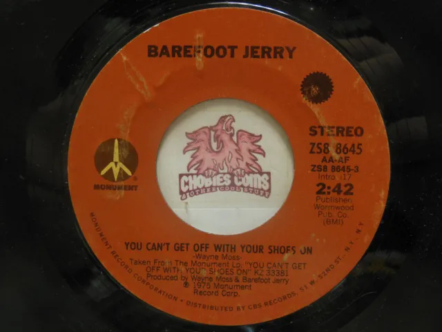 Barefoot Jerry – You Can't Get Off With Your Shoes On, 45 RPM Fair/Low (XE)
