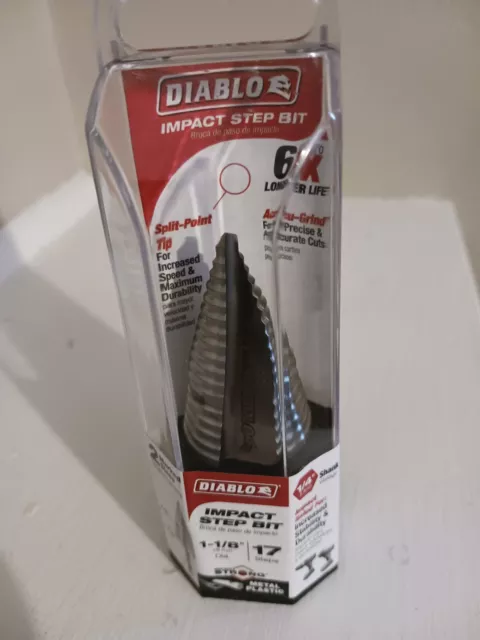 New Diablo Impact Step BIT 17 Steps, Multi, 7/8" to 1-1/8" (DSD1125S17)