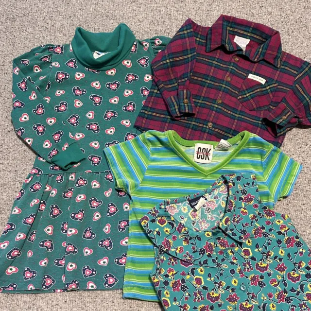 Vtg Toddler Girl Clothes Most Sz 4 Mixed Lot Dress Tops Shirts 80s 90s Y2K
