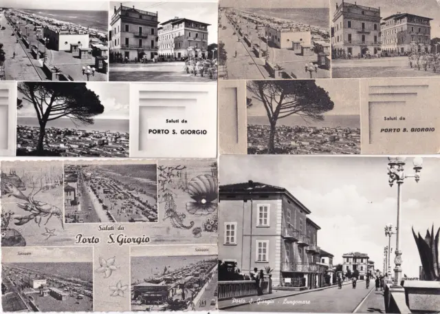 C16934-Marche, 6 Cartoline Da Porto San Giorgio, Anni '40-'50 -'70, Vedute Varie