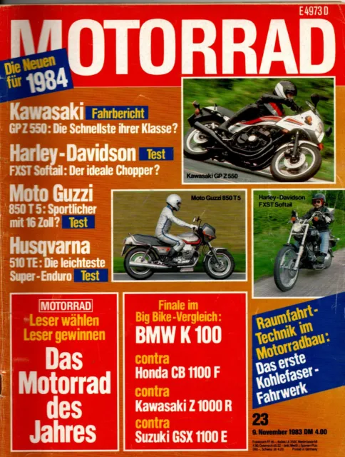 Motorrad 23/1983 Honda CB 1100 Kawa Z 1000 Suzuki GSX 1100 Guzzi T 5 Kawa GPZ 55