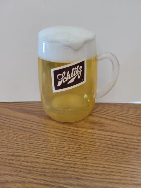 (VTG) 1960s Schlitz Beer Plastic Beer Mug Sign Bar Game Room Man Cave