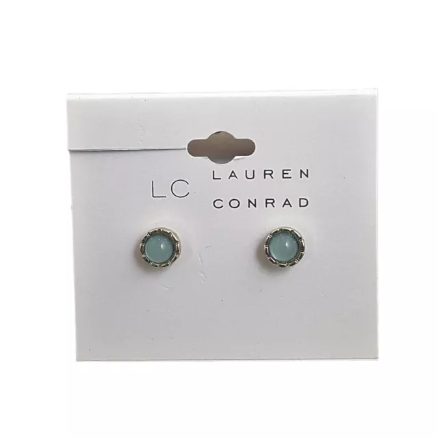 Lc Lauren Conrad Gold Plated Resin Turquoise Stud Earrings Nwt