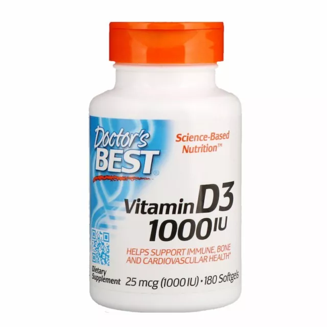 Best Vitamin D3 D-3 1000 IU 180 Softgels | Immune Bone Cardiovascular Health