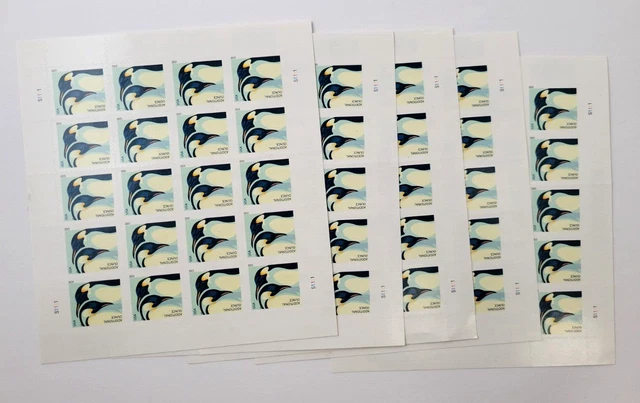 * 100 stamps * 2015 Penguin Additional Ounce - 5 sheets of 20, Scott #4989