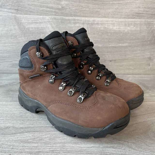 HI TEC WALKING BOOTS Womens Brown UK Size 4 High Top Waterproof Quebec 24.95 PicClick UK