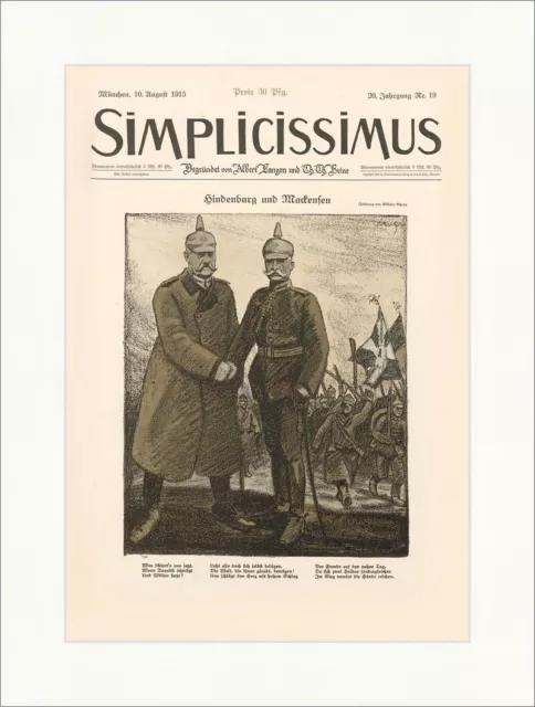 Titelseite der Nummer 19 von 1915 Wilhelm Schulz Hindenburg Simplicissimus 1028