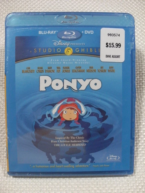 PONYO (BLU-RAY/DVD, 2010, 2-Disc Set) NEW SEALED W/slipcover Studio