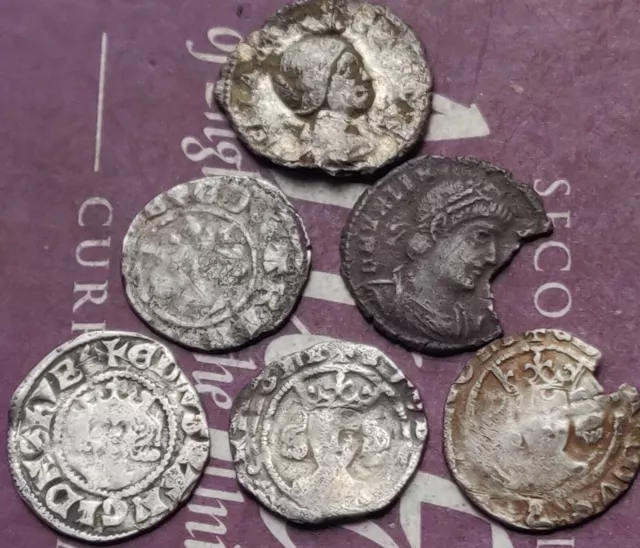 metal detecting finds Roman and  hammered x6