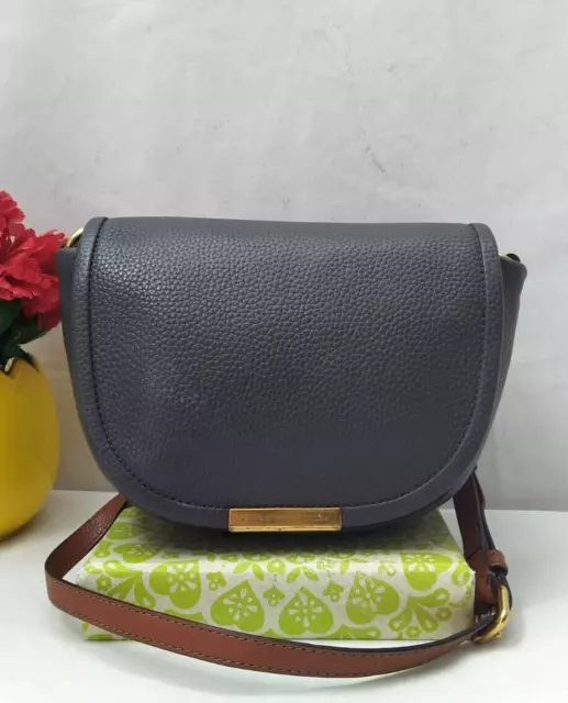 MARC BY MARC Jacobs Gray Pebbled Leather Flap Closure Crossbody Bag $76 ...