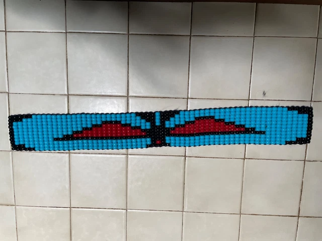 beaded thunderbird. Blue, black and red great birthday or Christmas gift 