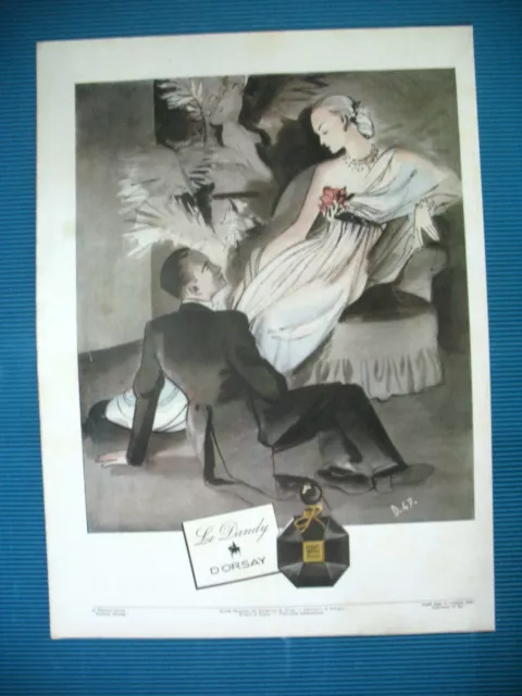 Publicite De Presse D'orsay Parfum Le Dandy Illustration Andre Delfau Ad 1946
