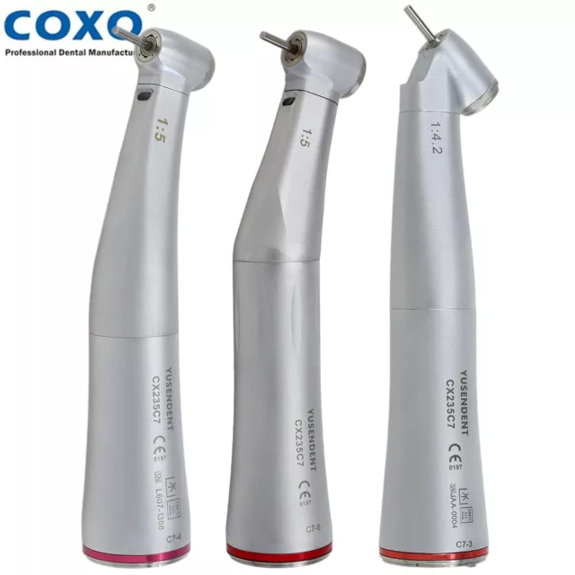 COXO Dental LED 1:5 Contra Angle Electric Handpiece 45° Surgical Fiber Optic NSK