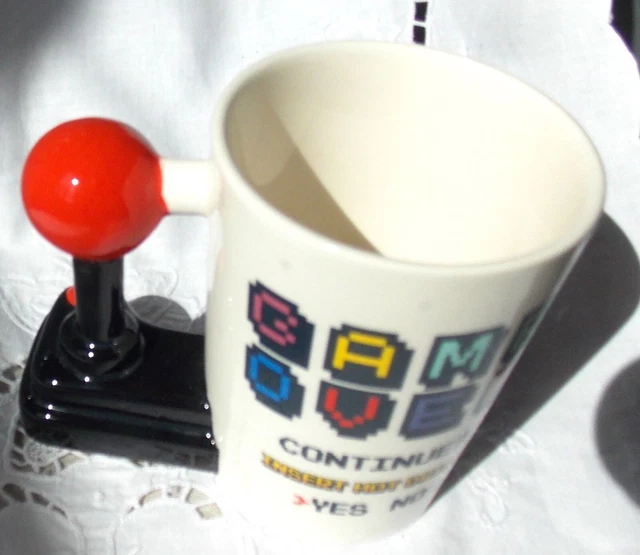 Tasse à Café Ou Thé En Céramique – Décor “Game Over”, Grand Format, Fond Bleu, Neuve