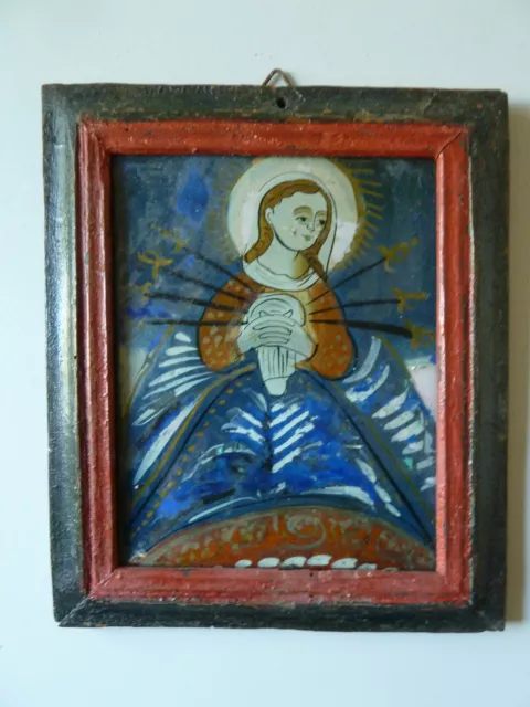 Votivbild, Hinterglasmalerei,19.Jh., 20x17cm, Privatbesitz