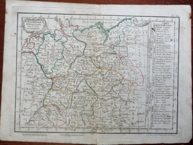 Holy Roman Empire Germany Austria Bohemia Switzerland 1815 Lattre engraved map