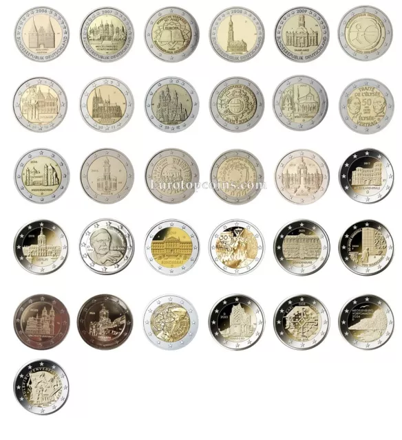 #Rm# 2 Euro Commémorative Allemagne (2006-2024) - Tous Les Piéce Disponible