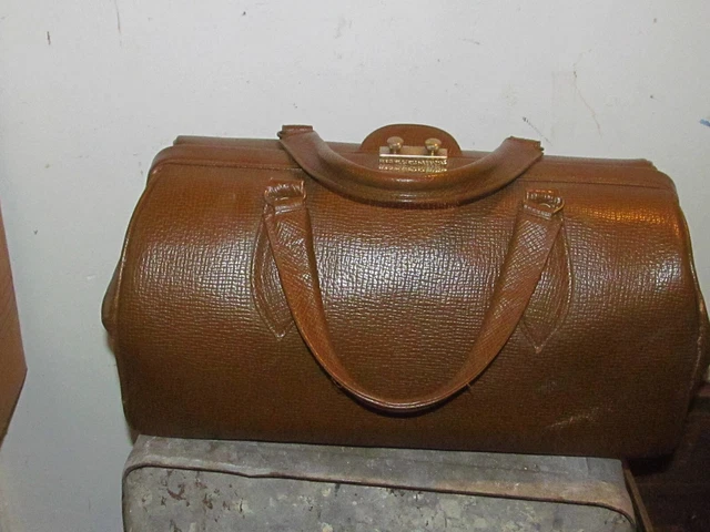 Arzt tasche Hebammentasche Leder Bügeltasche Oldtimer Reise Koffer Montagekiste