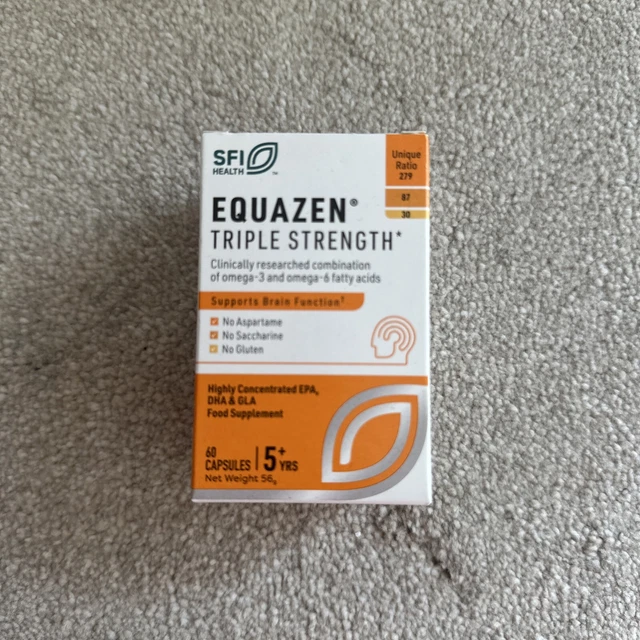 EQUAZEN EYE Q Triple Strength Omega 3 & 6 Supports Brain Function, 60
