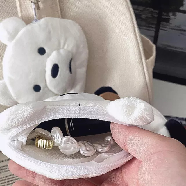 Borsa per monete peluche orso cartone animato borsa portachiavi appendici ornamento SN❤