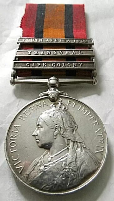 3 Clasp Qsa Queens South Africa Medal Pte J Brown Middlesex Regt Militia 5Th Btn