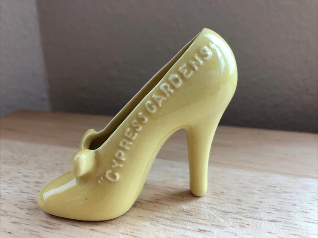 Vintage Souvenir CYPRESS GARDENS FL Ceramic Miniature Shoe