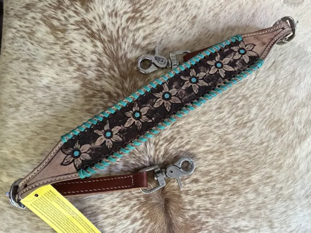 Western Light Leather Floral Tooled WITHER STRAP For Breast Collar Horse Tack