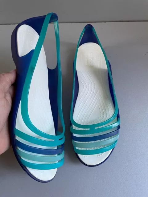 CROCS ISABELLA HUARACHE blue mix slip on sandals W8 uk 6 eur 38 39 26.00 PicClick UK