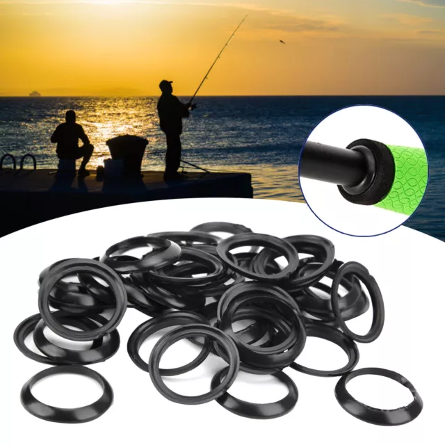 New 40pcs Silicone Winding Check Decorating Ring Trim Adapter For Fishing Rod Bu