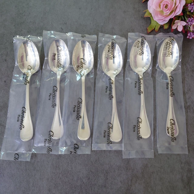 Christofle Albi Coffee Spoon Unopened 6pcs Silverplate Flatware Brand New
