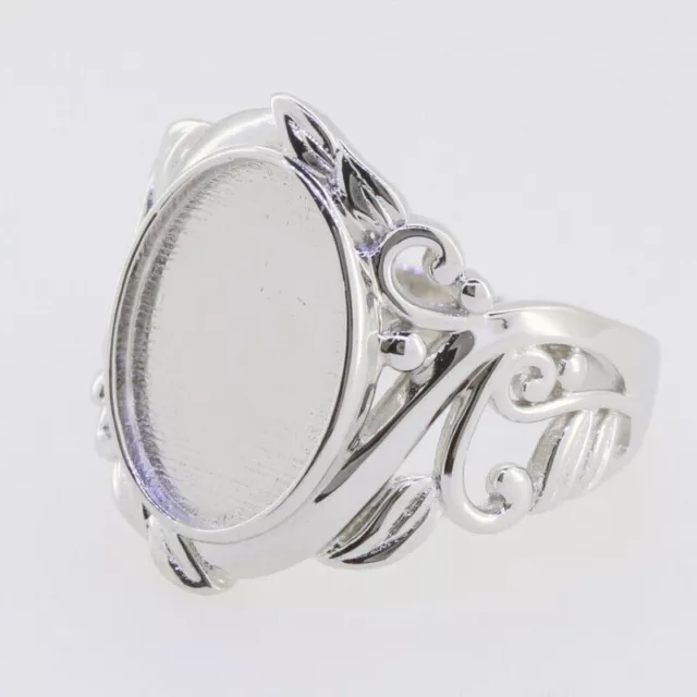 Bague semi-montée en argent sterling 925, réglage OV 14x10mm, cabochon...