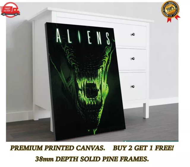 Aliens Classic Movie Large CANVAS Art Print Gift A0 A1 A2 A3 A4