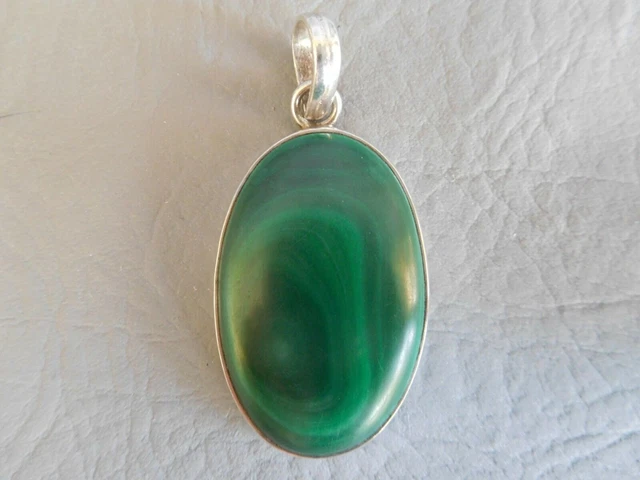 Pendentif Malachite Verte Et Argent 925 - Pierre Naturelle - Neuf Sans Boîte