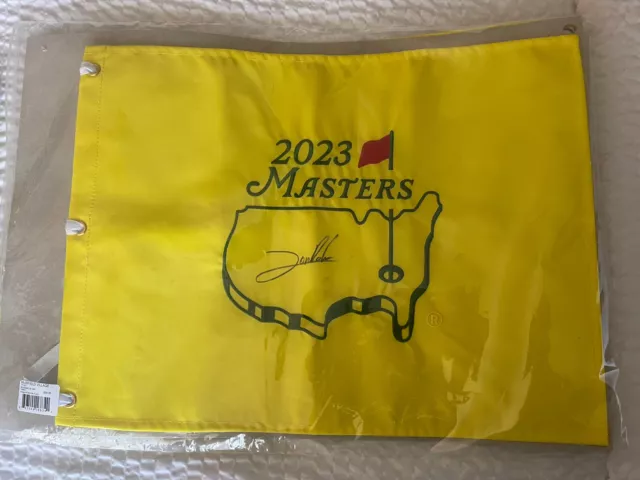 Jon John Rahm Spain Signed New Masters 2023 Golf Flag Auto Autograph Pga