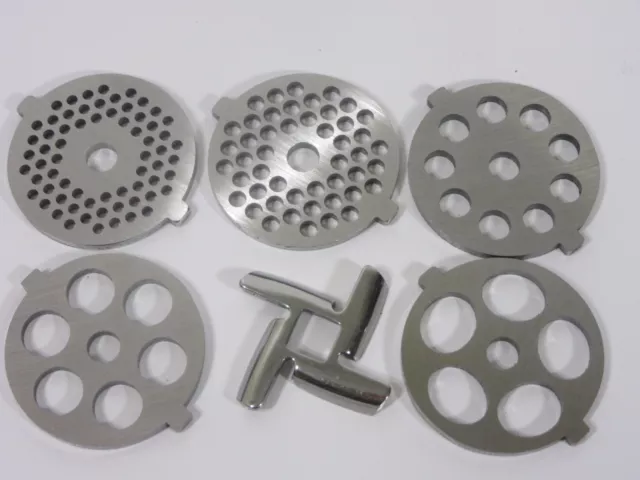 SIX new meat grinder discs for the Kitchenaid FGA food chopper and meat grinder