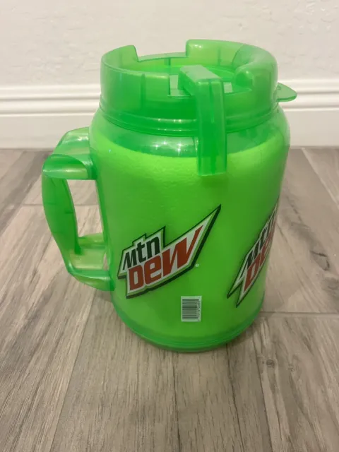 Whirley 64oz Mountain Dew Insulated Large Giant Travel Mug NEON GREEN 3