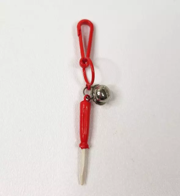 Vintage 1980s Plastic Bell Charm Screwdriver For 80s Necklace