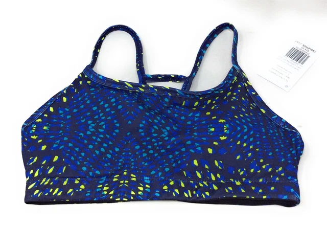 Fabletics Damen Ayni Gepolstert SPORTS Bh Fitness & Yoga Fraktale Blau Größe XXS