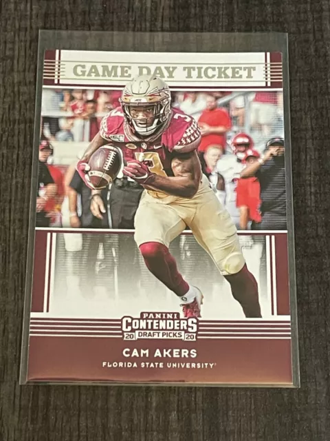 2020 Panini Contenders Draft Picks Game Day Tickets 16 Cam Akers - Florida State